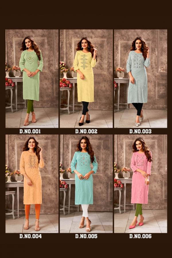 Heritage Womaniya Rayon Designer embroidery Kurti Collection